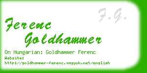 ferenc goldhammer business card